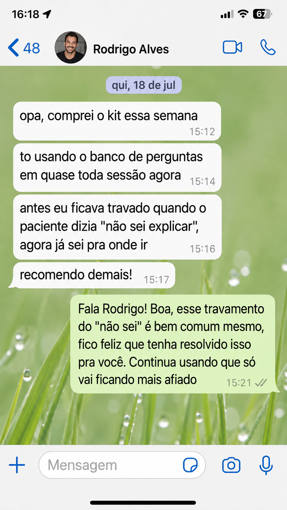 Relato sobre o Banco de Perguntas